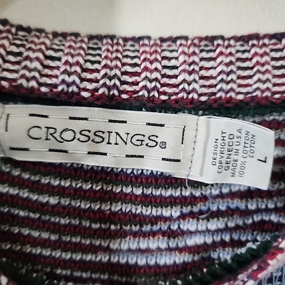 CROSSINGS Vintage Ski Grandpa Sweater. Size Large - Picture 3 of 5